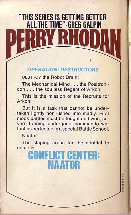 Clark Darlton  #77 CONFLICT CENTER: NAATOR magnified rear book cover image