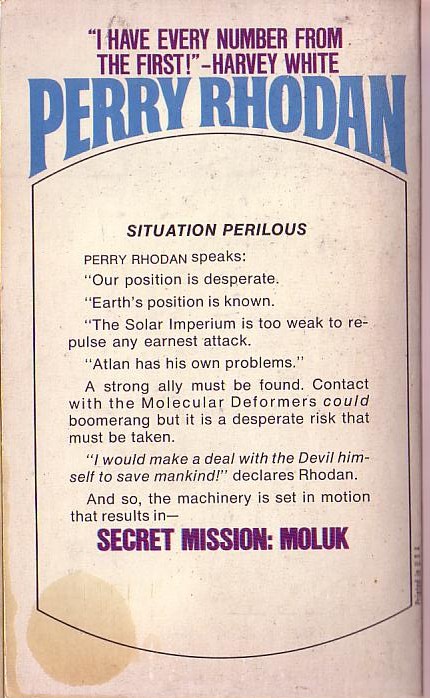 William Voltz  #84 SECRET MISSION: MOLUK magnified rear book cover image