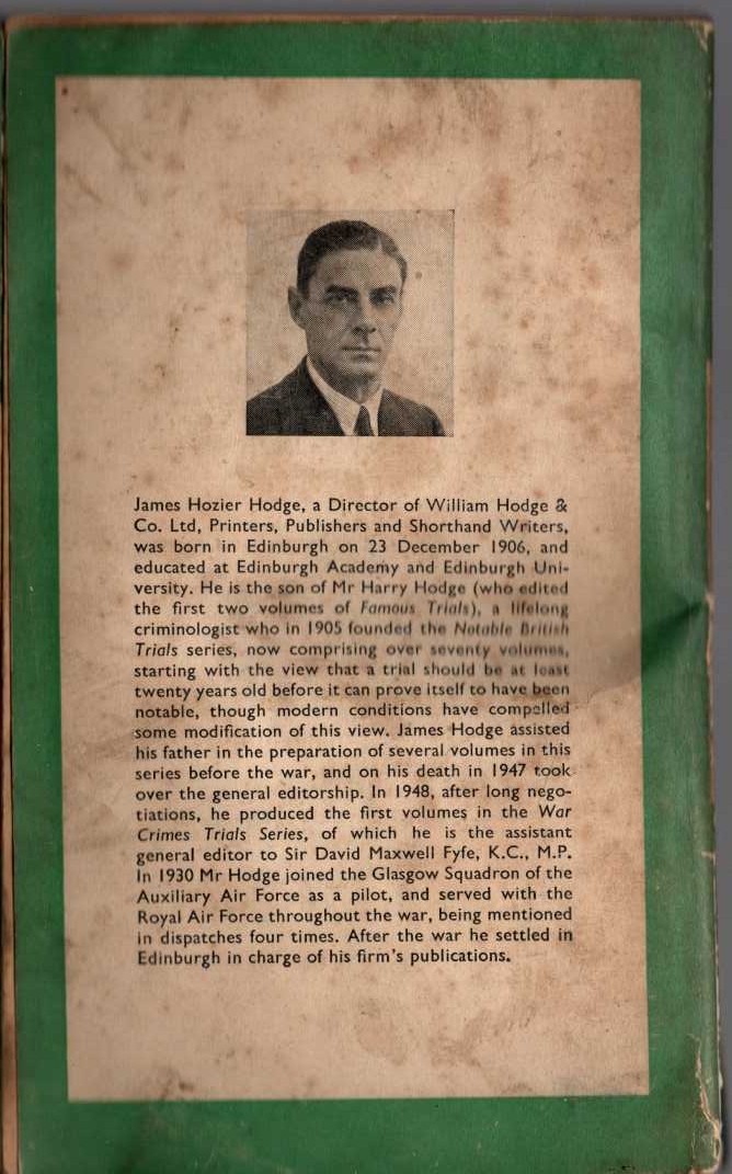 James H. Hodge (edits) FAMOUS TRIALS 3 magnified rear book cover image