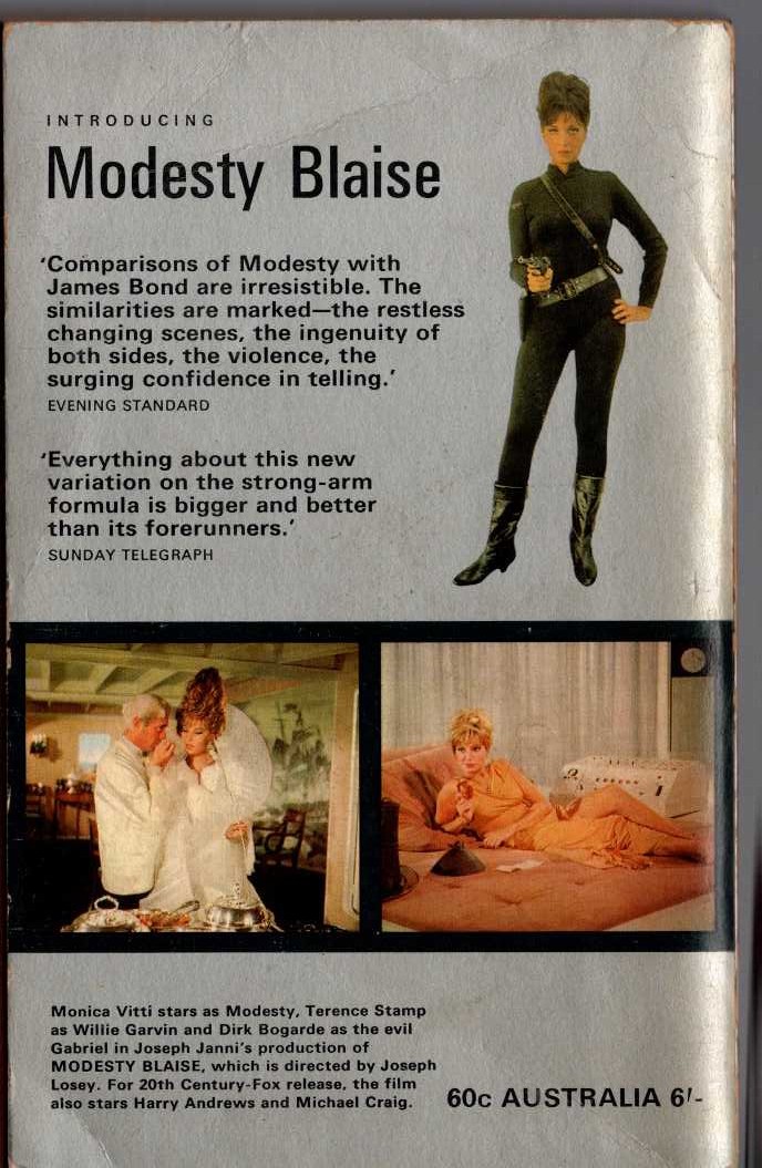 Peter O'Donnell  MODESTY BLAISE (Film tie-in) magnified rear book cover image