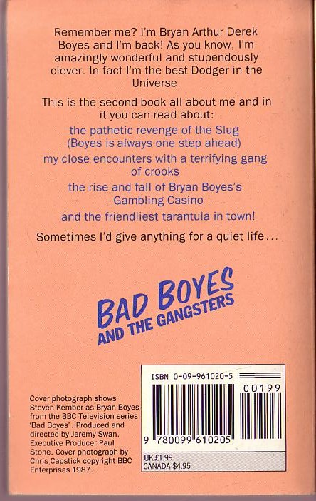 BAD BOYES and the Gangsters (BBC TV) magnified rear book cover image