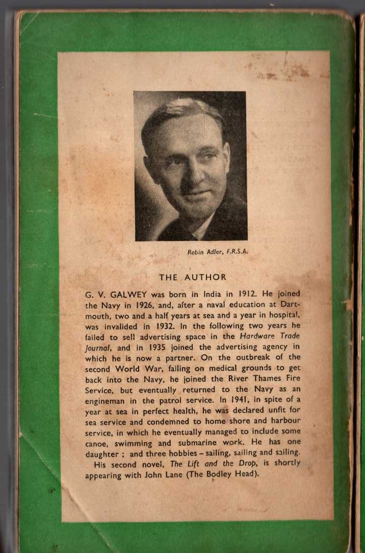 G.V. Galwey  MURDER ON LEAVE magnified rear book cover image