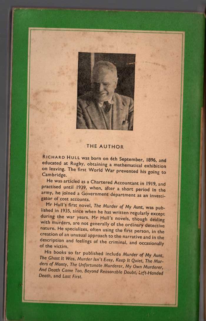 Richard Hull  EXCELLENT INTENTIONS magnified rear book cover image