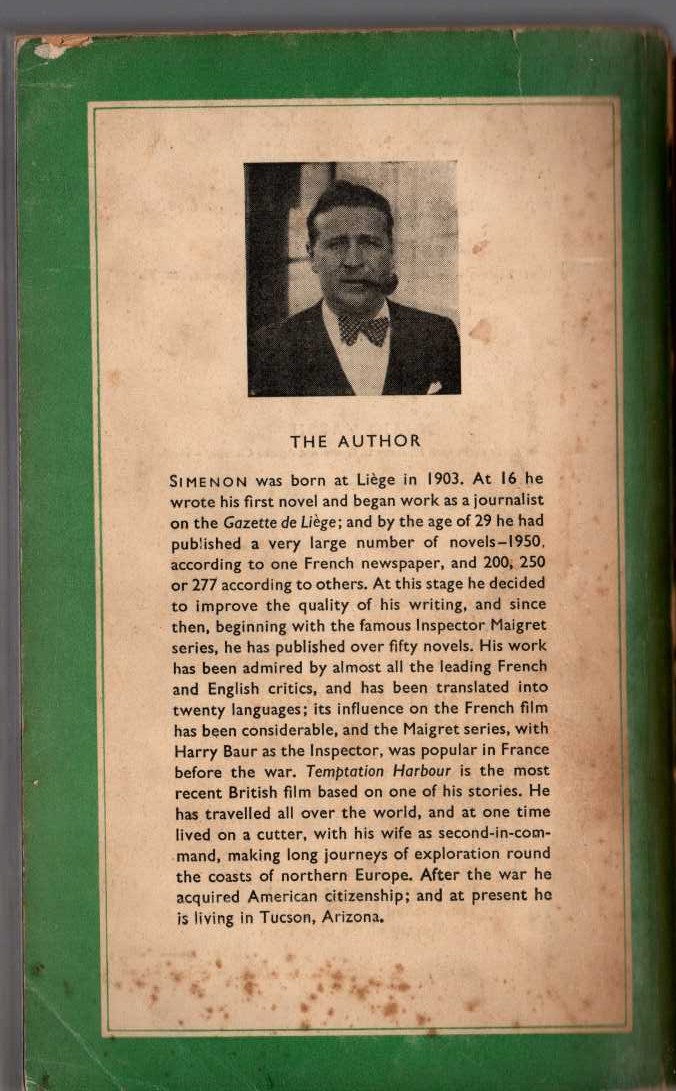 Georges Simenon  A BATTLE OF NERVES and AT THE 'GAI-MOULIN' magnified rear book cover image