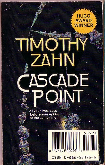 (Greg Bear & Timothy Zahn double volume) HARDFOUGHT (a 97 page story by Greg Bear) magnified rear book cover image