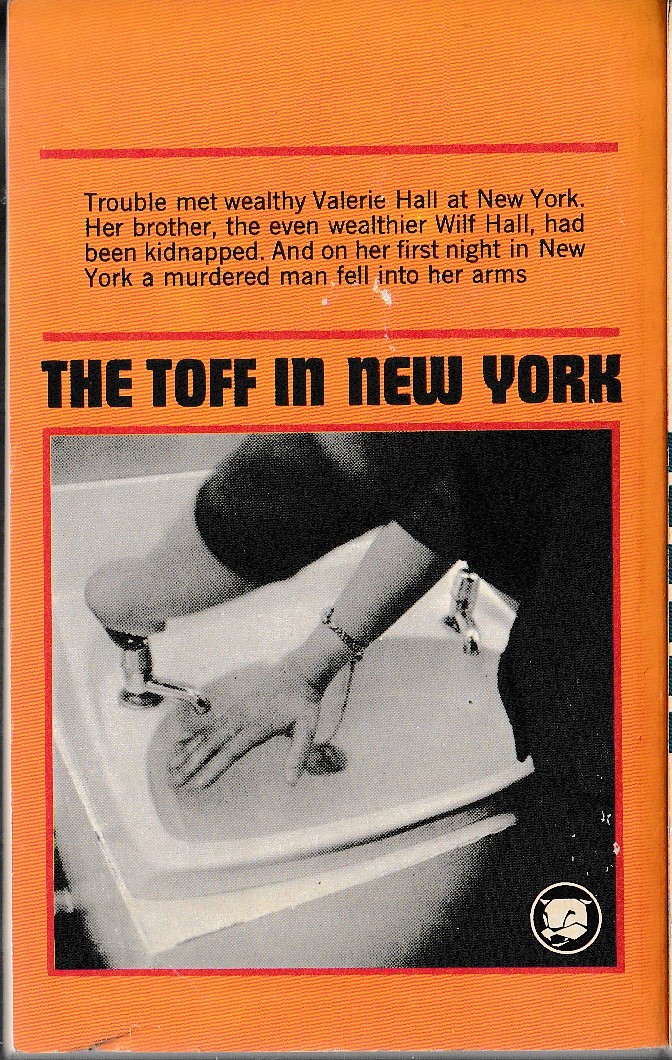 John Creasey  THE TOFF IN NEW YORK magnified rear book cover image