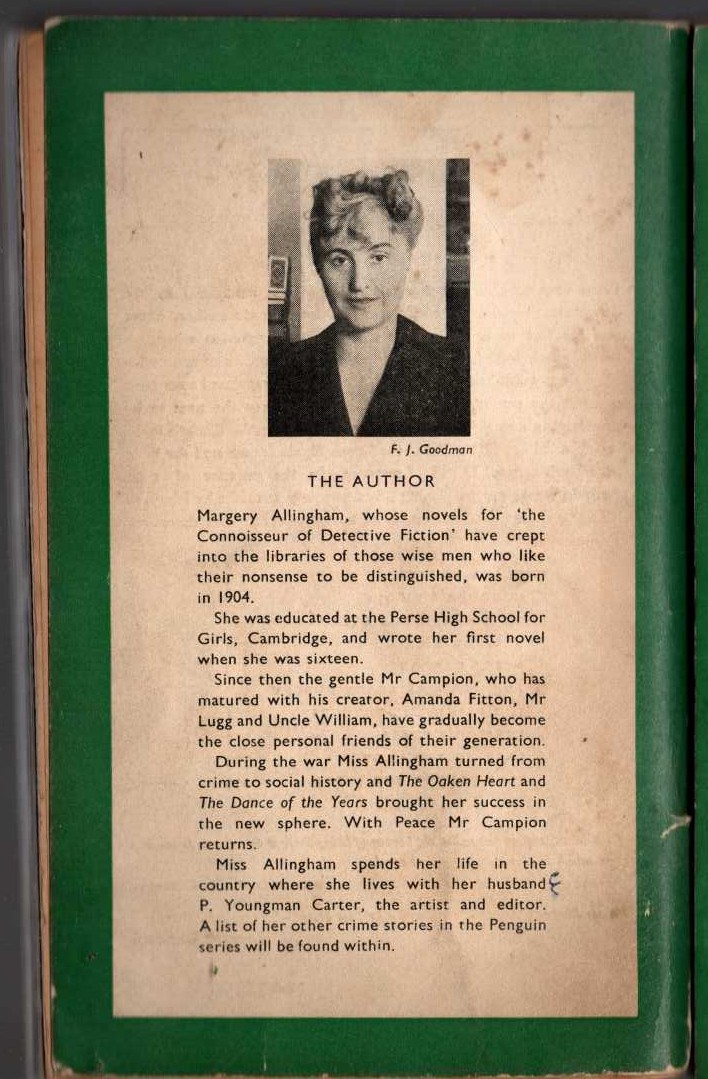 Margery Allingham  MR CAMPION AND OTHERS magnified rear book cover image
