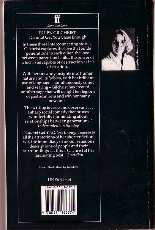 Ellen Gilchrist  I-CANNOT GET YOU CLOSE ENOUGH magnified rear book cover image