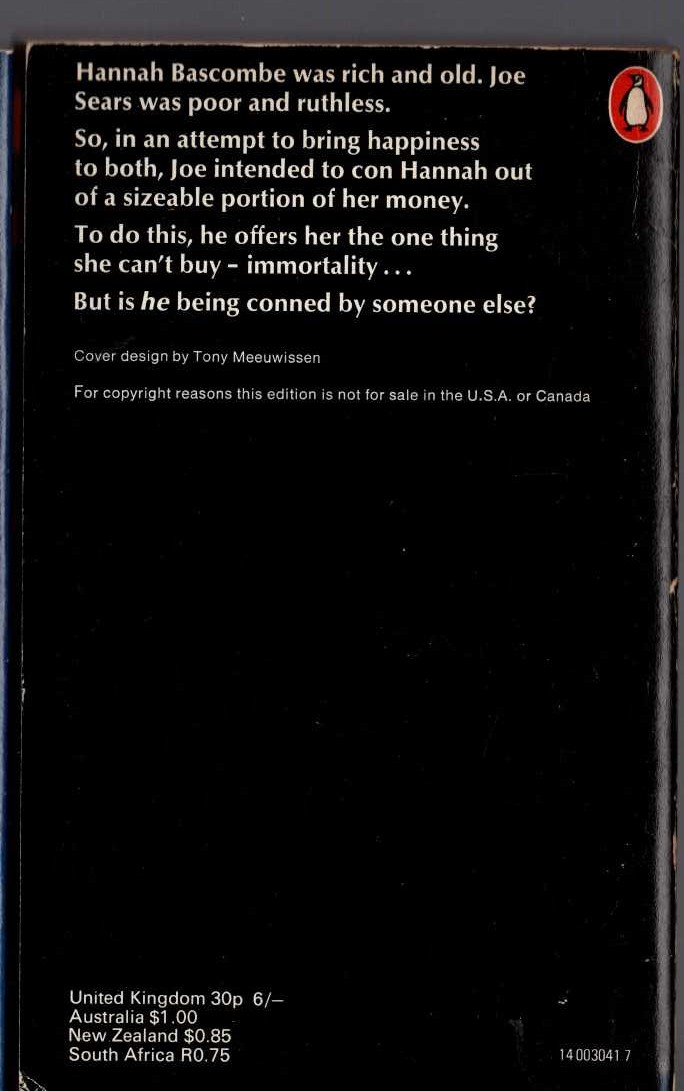 Paul Gallico  THE FOOLISH IMMORTALS magnified rear book cover image