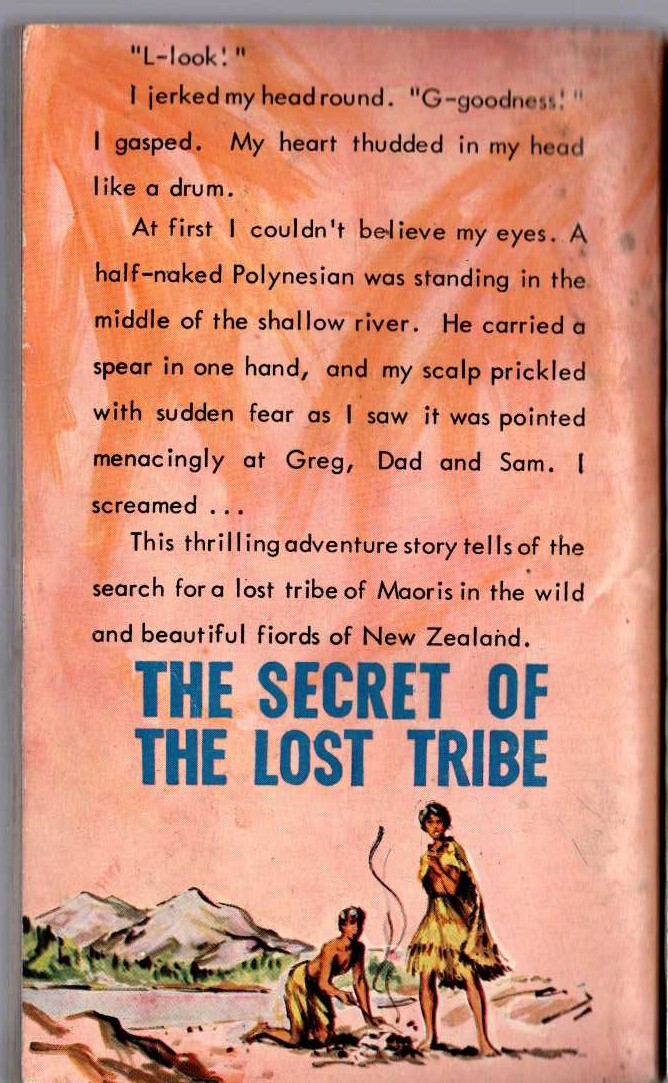Phyl Wardell  THE SECRET OF THE LOST TRIBE magnified rear book cover image