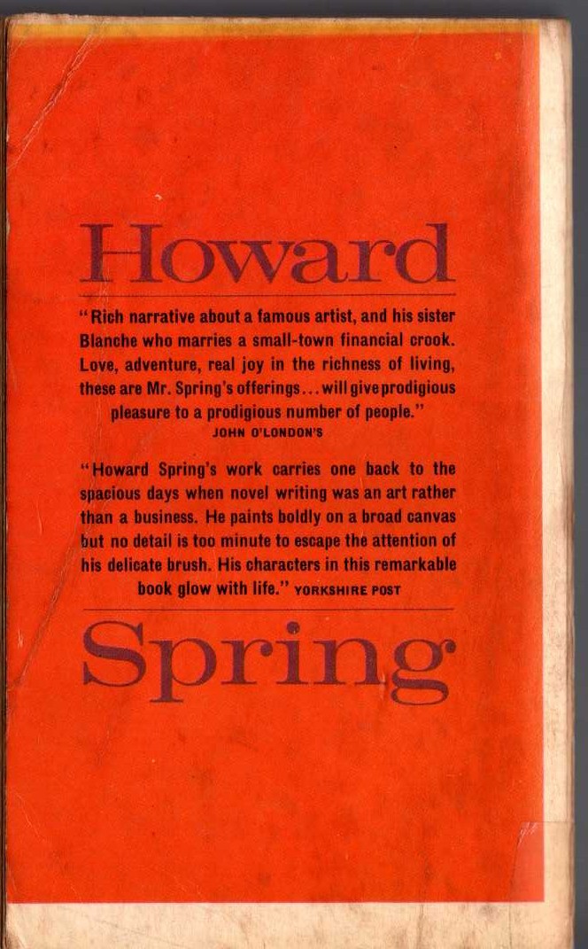 Howard Spring  THERE IS NO ARMOUR magnified rear book cover image
