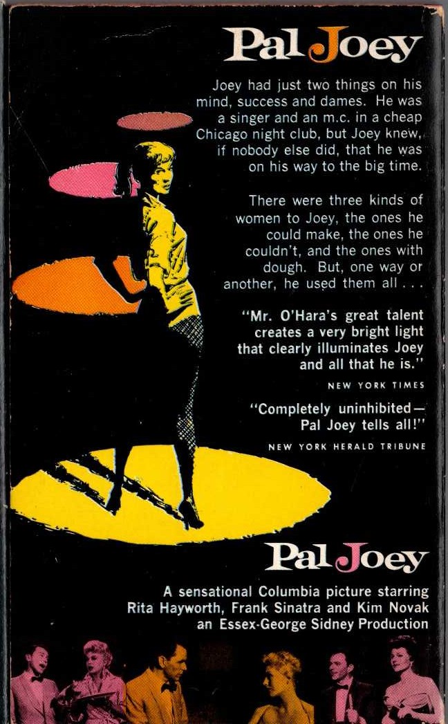 John O'Hara  PAL JOEY magnified rear book cover image
