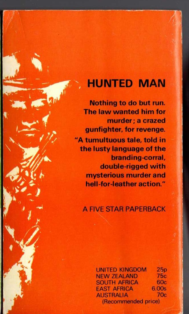 Nelson Nye  DESERT OF THE DAMNED magnified rear book cover image