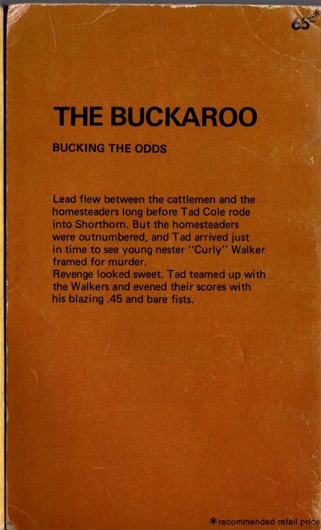 Burt Arthur  THE BUCKAROO magnified rear book cover image