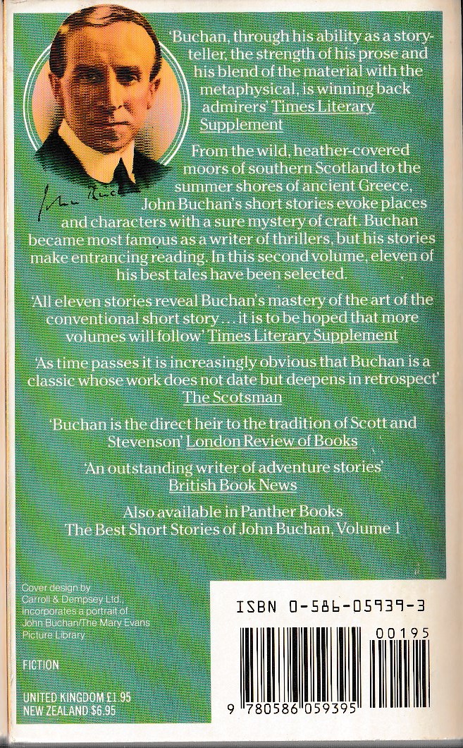 John Buchan  THE BEST SHORT STORIES OF JOHN BUCHAN. Volume Two magnified rear book cover image