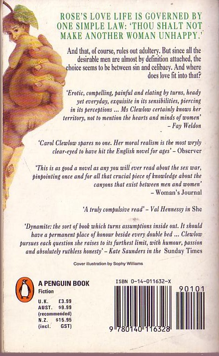 Carol Clewlow  A WOMAN'S GUIDE TO ADULTERY magnified rear book cover image