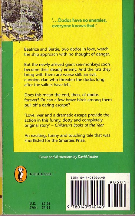 Dick King-Smith  DODOS ARE FOREVER magnified rear book cover image