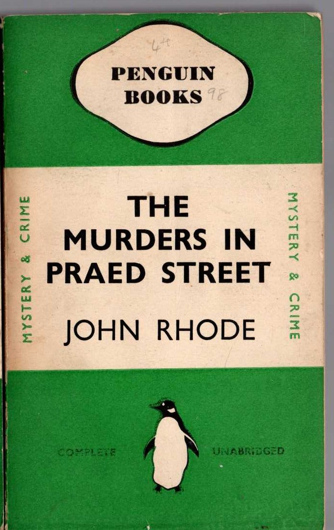 John Rhode  THE MURDERS IN PRAED STREET front book cover image
