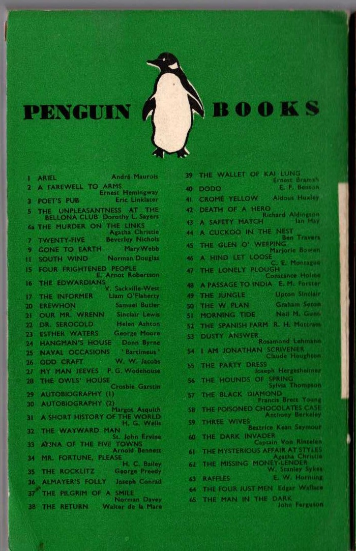 Edgar Wallace  THE FOUR JUST MEN magnified rear book cover image