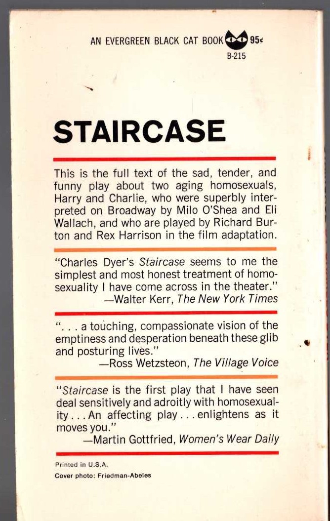 Charles Dyer  STAIRCASE magnified rear book cover image