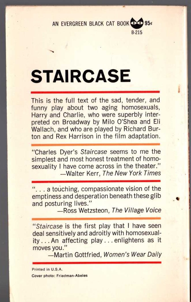 Charles Dyer  STAIRCASE magnified rear book cover image