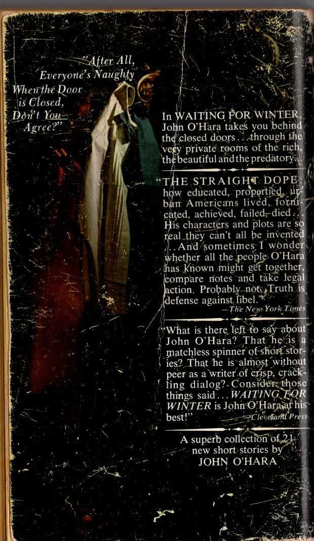 John O'Hara  WAITING FOR WINTER magnified rear book cover image