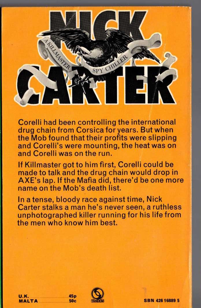 Nick Carter  THE SPANISH CONNECTION magnified rear book cover image