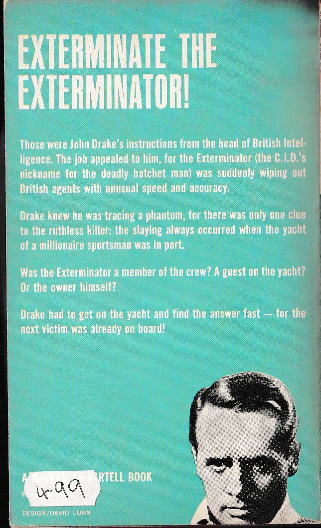 W.A. Ballinger  THE EXTERMINATOR (Another Secret Agent Adventure) magnified rear book cover image