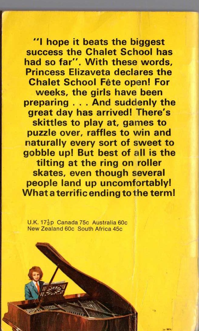 Elinor M. Brent-Dyer  CHALET SCHOOL FETE magnified rear book cover image