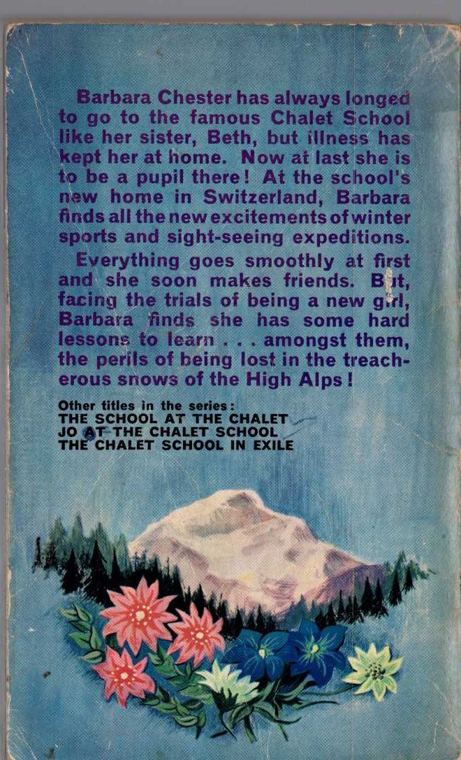 Elinor M. Brent-Dyer  THE CHALET SCHOOL AND BARBARA magnified rear book cover image
