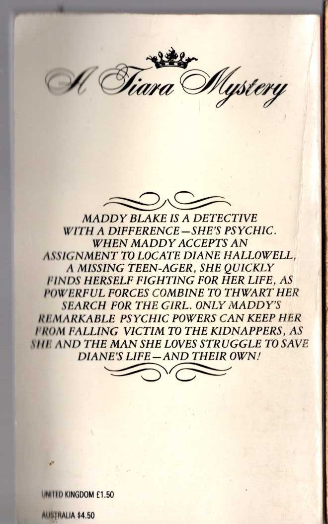 Ann Nolder  DREAM OF DANGER magnified rear book cover image