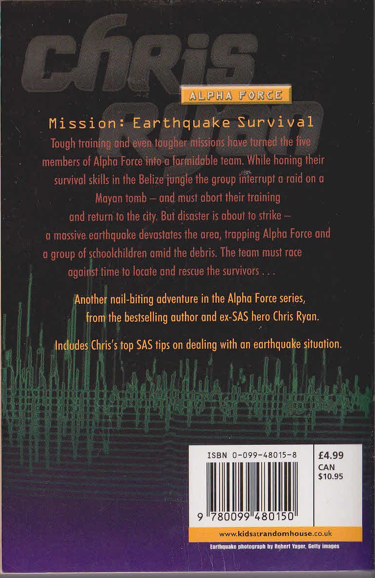 Chris Ryan  ALPHA FORCE: FAULT LINE magnified rear book cover image