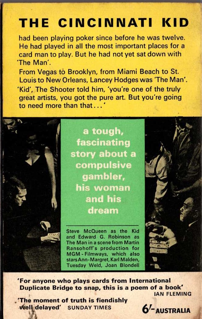 Richard Jessup  THE CINCINNATI KID (Film tie-in) magnified rear book cover image