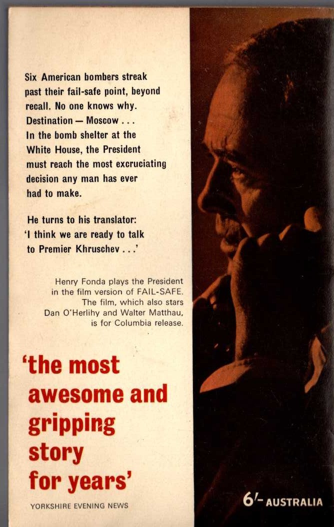 FAIL-SAFE (Henry Fonda) magnified rear book cover image