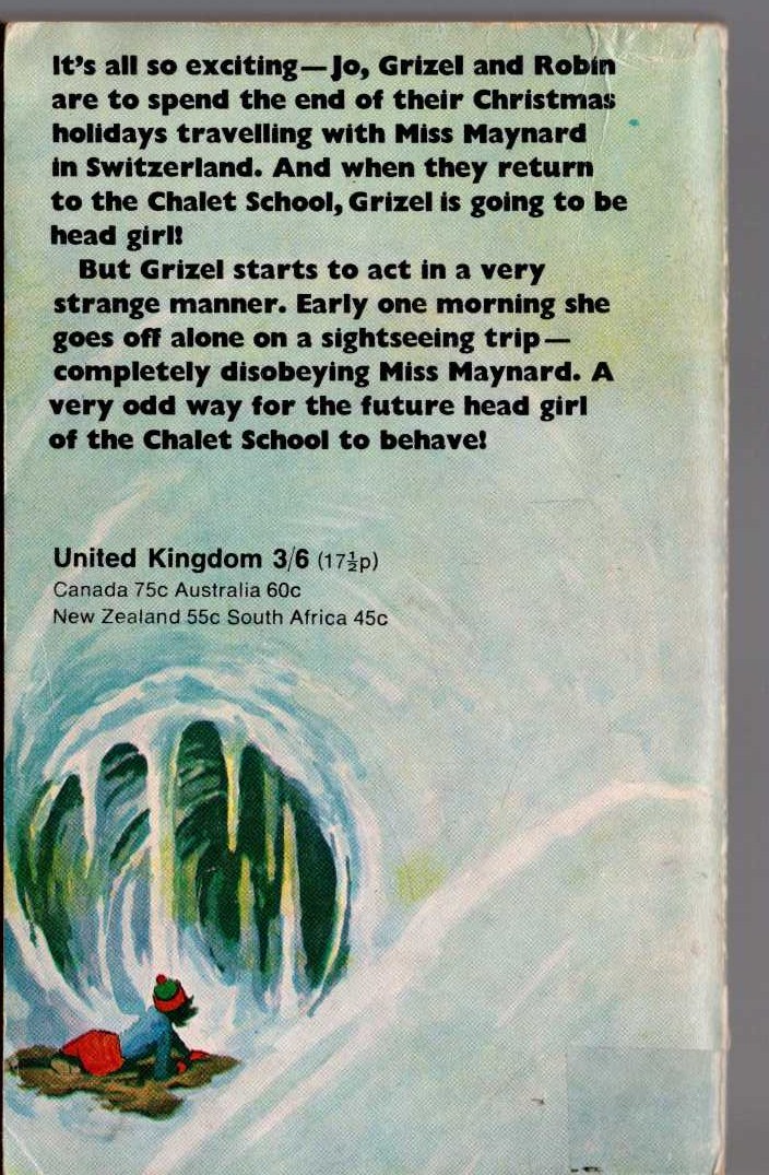 Elinor M. Brent-Dyer  THE HEAD GIRL OF THE CHALET SCHOOL magnified rear book cover image