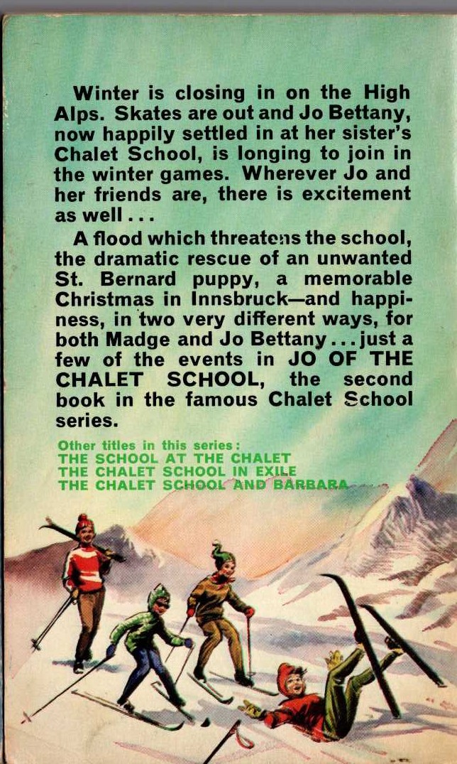 Elinor M. Brent-Dyer  JO OF THE CHALET SCHOOL magnified rear book cover image