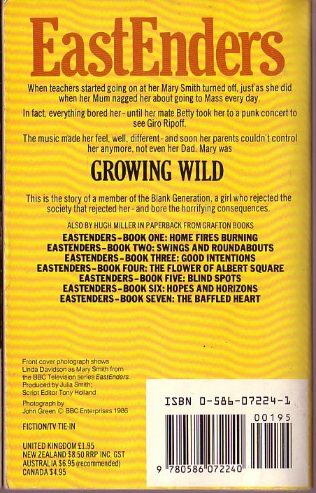 Hugh Miller  EASTENDERS (BBC TV) 8: Growing Wild magnified rear book cover image