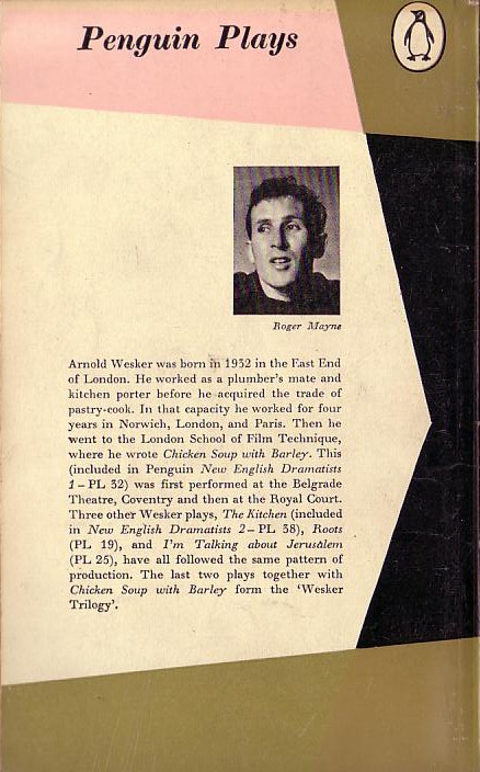 Arnold Wesker  I'M TALKING ABOUT JERUSALEM magnified rear book cover image