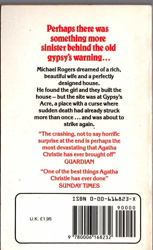 Agatha Christie  ENDLESS NIGHT magnified rear book cover image