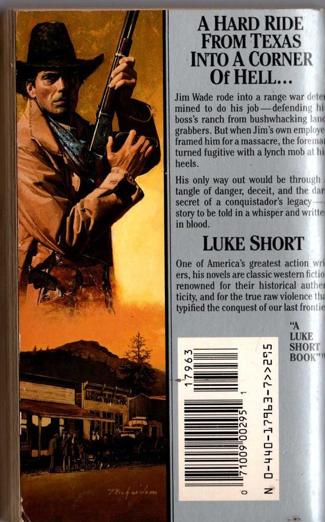 Luke Short  SAVAGE RANGE magnified rear book cover image