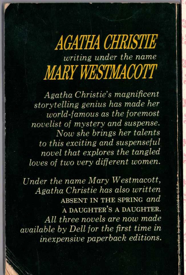 Mary Westmacott  THE BURDER magnified rear book cover image