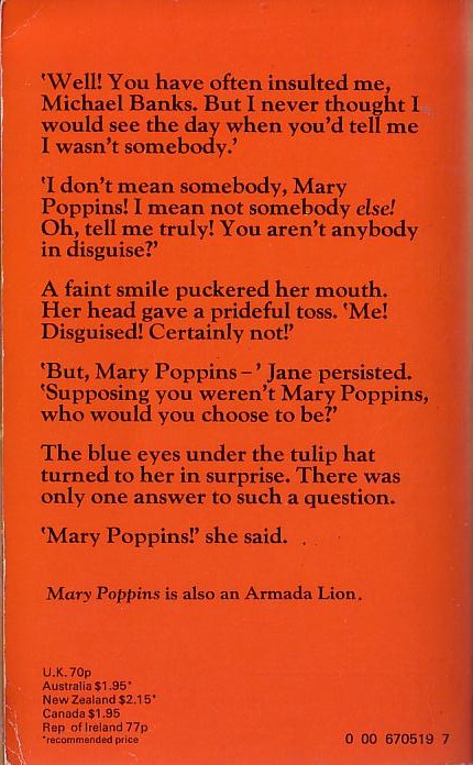 P.L. Travers  MARY POPPINS IN THE PARK magnified rear book cover image