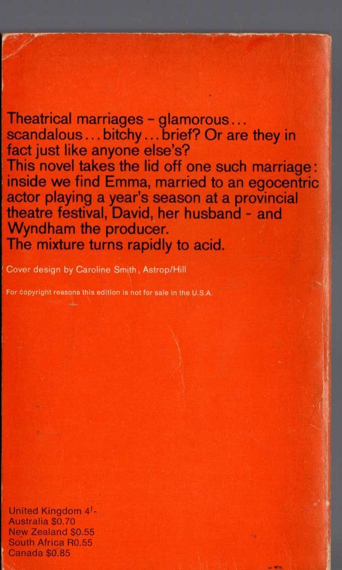 Drabble Margaret   THE GARRICK YEAR magnified rear book cover image