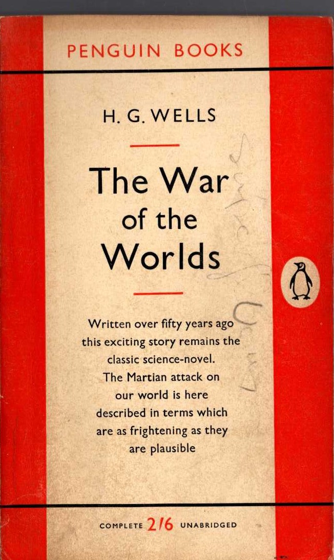 H.G. Wells  THE WAR OF THE WORLDS front book cover image