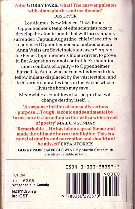 Martin Cruz Smith  STALLION GATE magnified rear book cover image