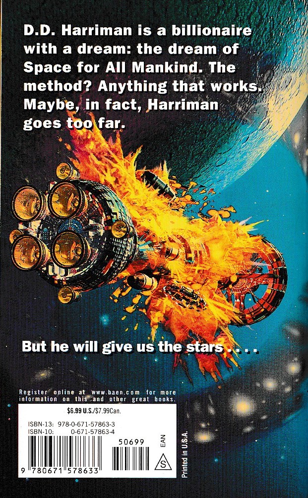 Robert A. Heinlein  THE MAN WHO SOLD THE MOON magnified rear book cover image