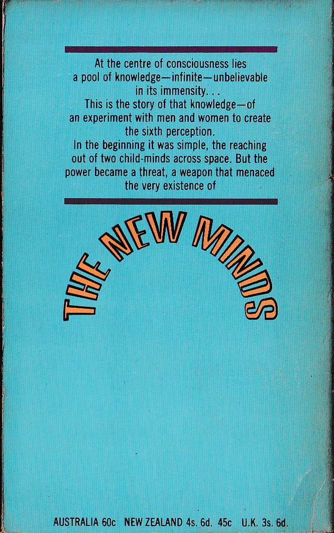 Dan Morgan  THE NEW MINDS magnified rear book cover image