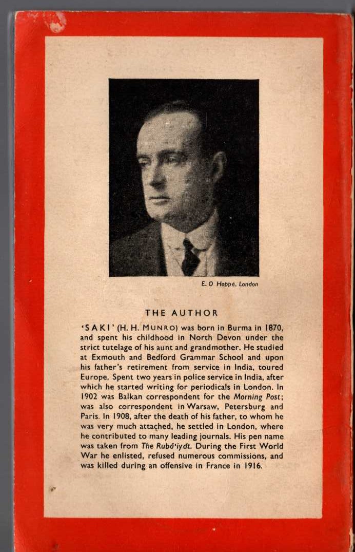 Saki   THE CHRONICLES OF CLOVIS magnified rear book cover image