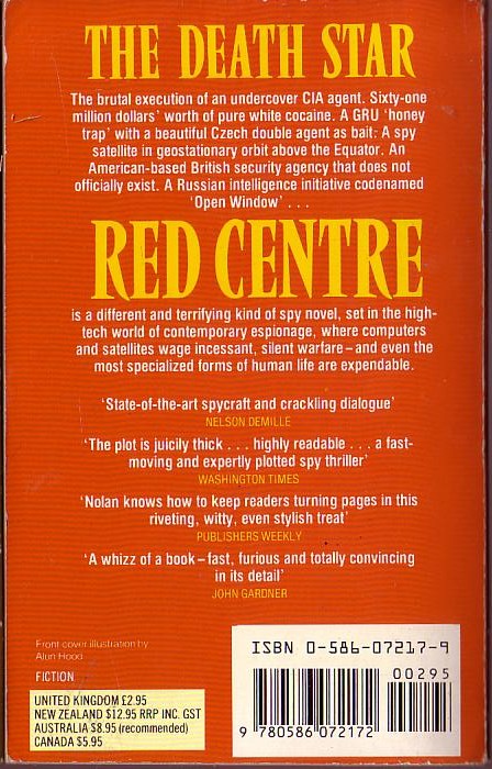 Frederick Nolan  RED CENTRE magnified rear book cover image