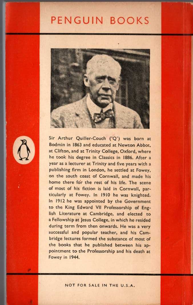 Sir Arthur Quiller-Couch  SELECTED SHORT STORIES magnified rear book cover image